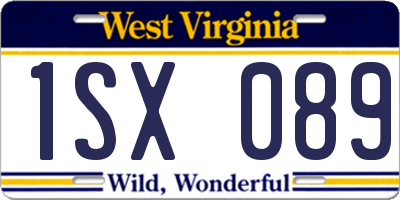 WV license plate 1SX089