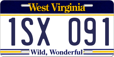 WV license plate 1SX091
