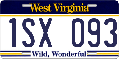 WV license plate 1SX093
