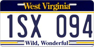 WV license plate 1SX094