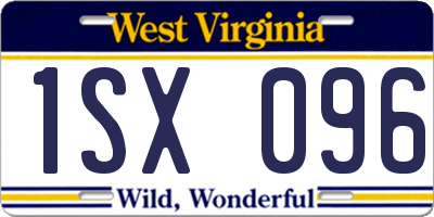 WV license plate 1SX096