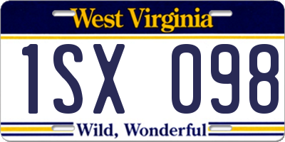 WV license plate 1SX098