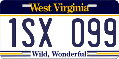 WV license plate 1SX099