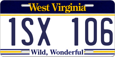 WV license plate 1SX106