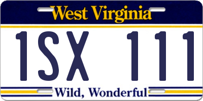 WV license plate 1SX111