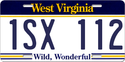 WV license plate 1SX112