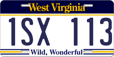 WV license plate 1SX113