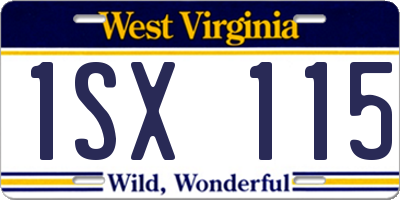 WV license plate 1SX115