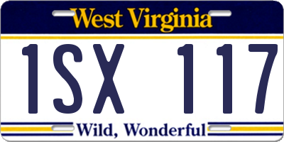 WV license plate 1SX117