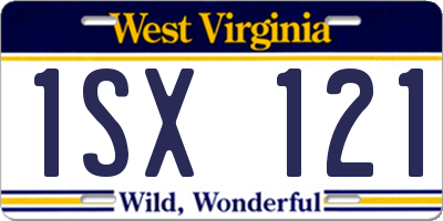 WV license plate 1SX121
