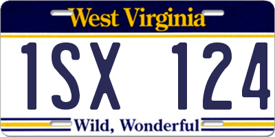 WV license plate 1SX124