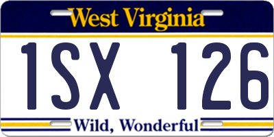 WV license plate 1SX126