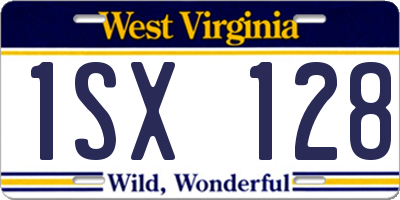 WV license plate 1SX128