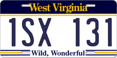 WV license plate 1SX131