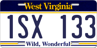 WV license plate 1SX133