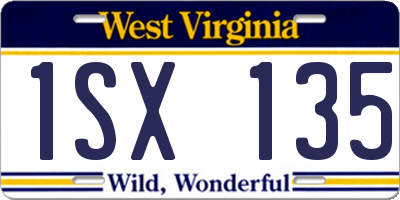 WV license plate 1SX135