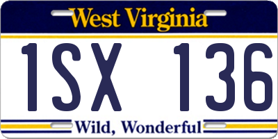 WV license plate 1SX136