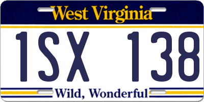 WV license plate 1SX138