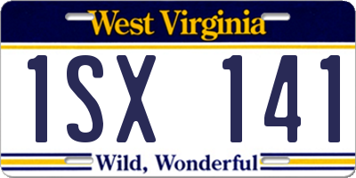 WV license plate 1SX141