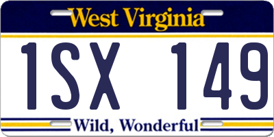 WV license plate 1SX149