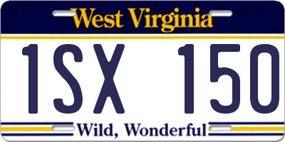 WV license plate 1SX150