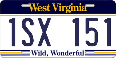WV license plate 1SX151