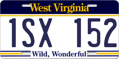 WV license plate 1SX152