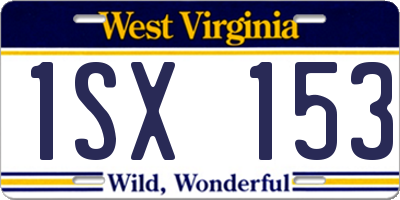 WV license plate 1SX153
