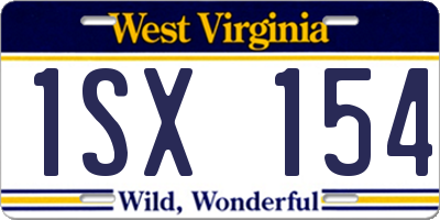 WV license plate 1SX154