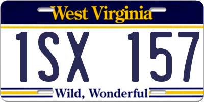 WV license plate 1SX157