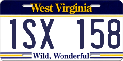 WV license plate 1SX158