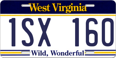 WV license plate 1SX160