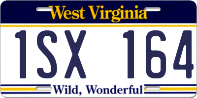 WV license plate 1SX164