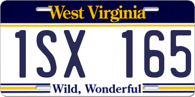 WV license plate 1SX165