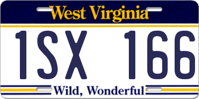 WV license plate 1SX166