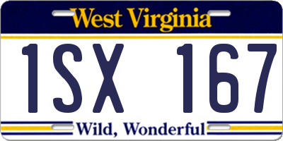 WV license plate 1SX167