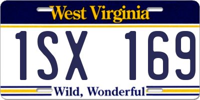 WV license plate 1SX169
