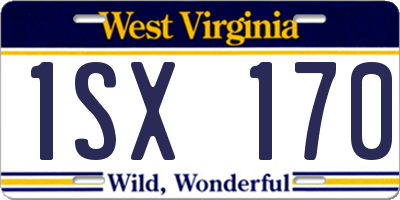 WV license plate 1SX170
