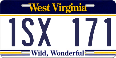 WV license plate 1SX171