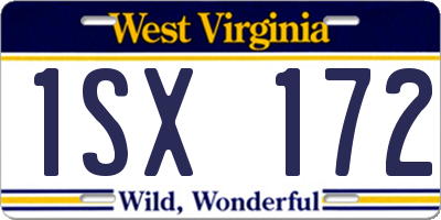 WV license plate 1SX172