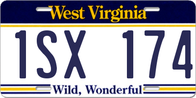 WV license plate 1SX174