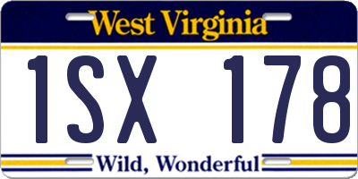 WV license plate 1SX178