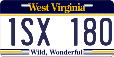 WV license plate 1SX180