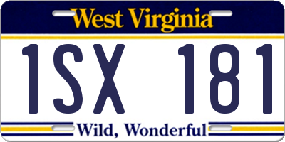 WV license plate 1SX181