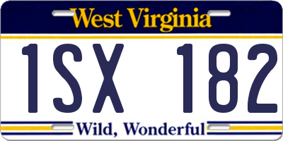 WV license plate 1SX182