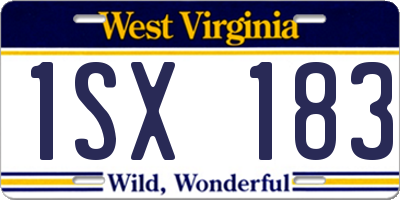 WV license plate 1SX183
