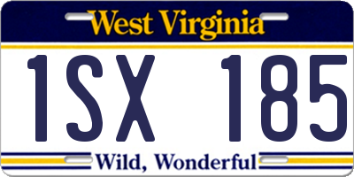 WV license plate 1SX185