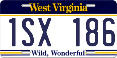 WV license plate 1SX186