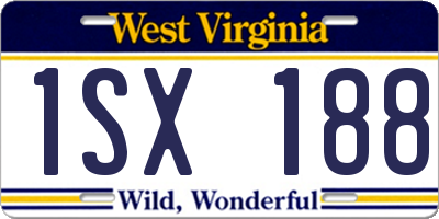 WV license plate 1SX188