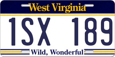 WV license plate 1SX189